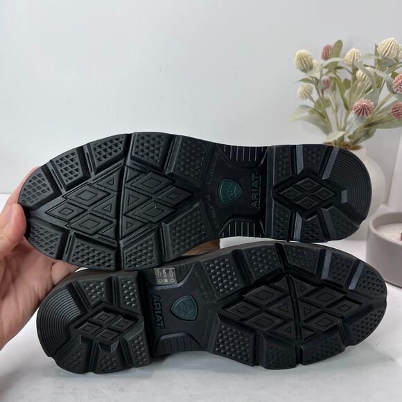 Ariat Groundbreaker Steel Toe Leather Work Boots Brown Men's 8.5D NWOB Safety - Picture 6 of 7